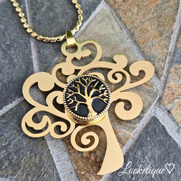PENDANT LUXE SS - TREE OF LIFE (GOLD) - Picture 2 of 2